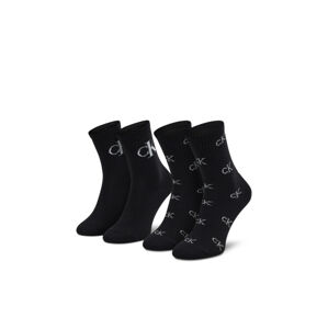 Calvin Klein dámské černé ponožky 2 pack - ONE (001)